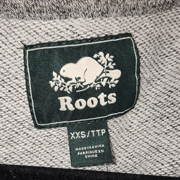 Roots Beaver Gray Short Sleeve Hoodie Dress Kangaroo Pocket XXS New - Picture 3 of 7